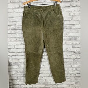 Metrostyle Olive Green Leather Pants